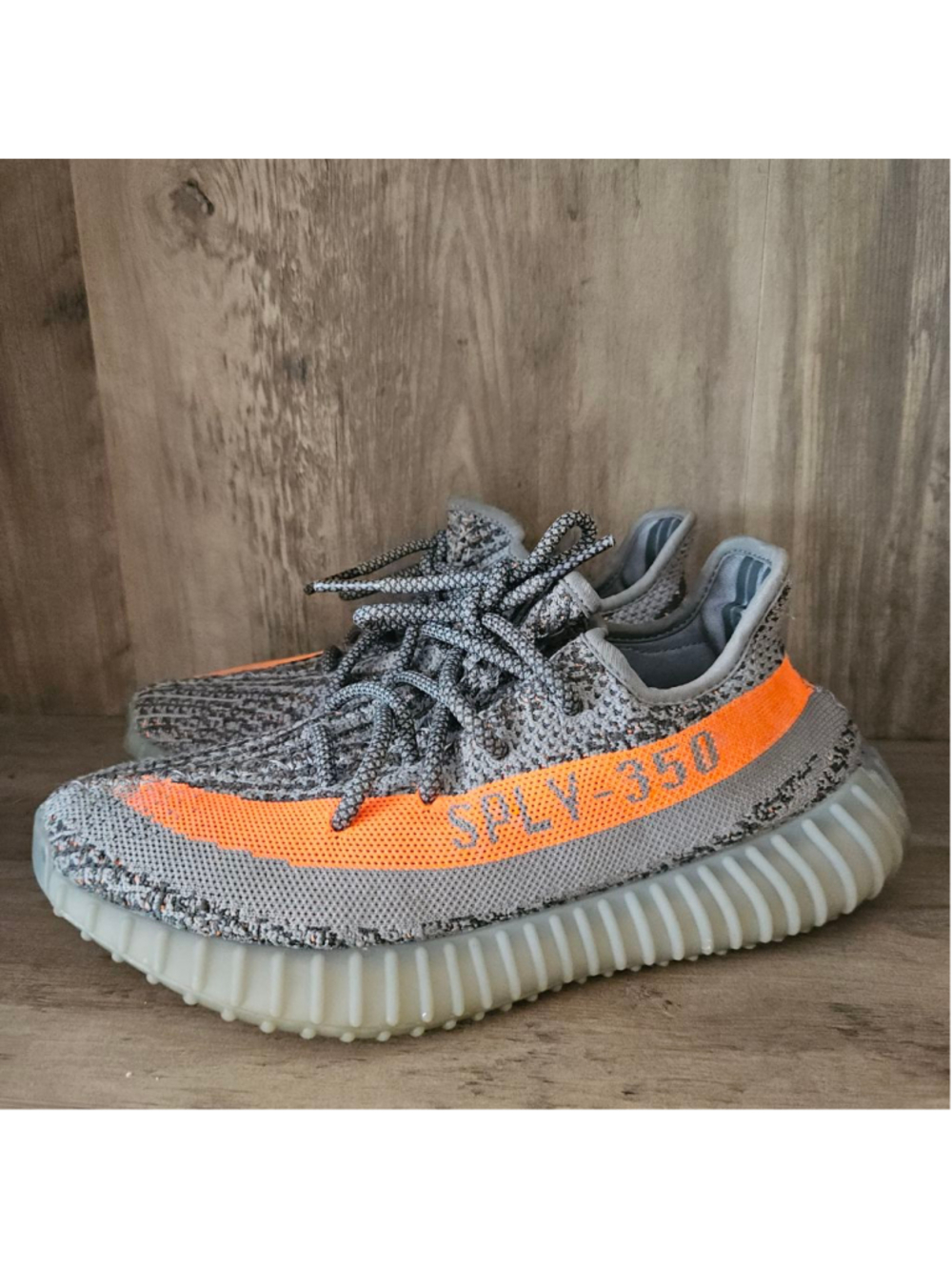 Adidas Yeezy Boost Gray Orange SPLY-350 Sneakers Mens 7.5 Womens 8.5